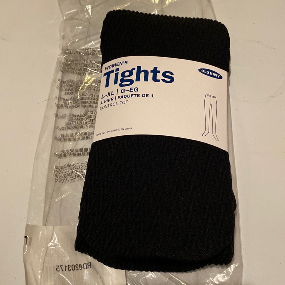 Old Navy -Textured Zig-Zag Control-Top Tights -Size L-XL NWT